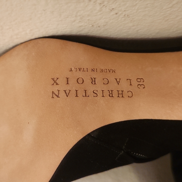 ♤ Christian Lacroix Black Satin Chandelier Boots - Picture 10 of 12